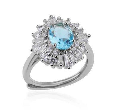 Anillo de Compromiso Zafiro Azul Oro - Diseño Europeo de Lujo - Image 9
