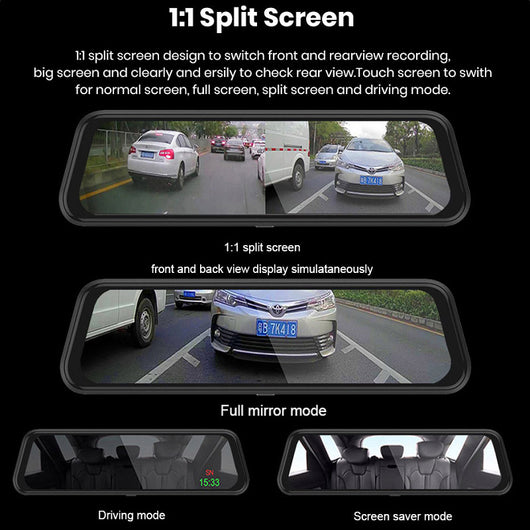 Espejo Retrovisor con Cámara Dashcam Dual Frontal y Trasera - Image 4