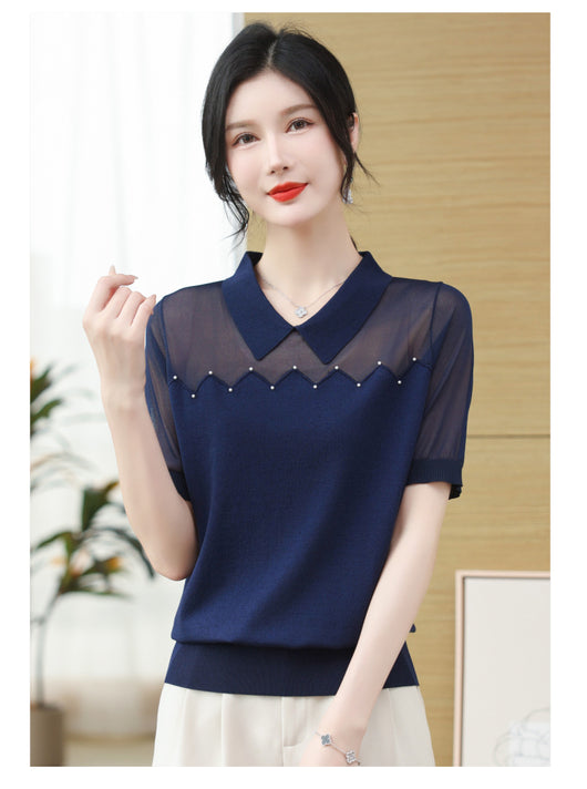 Camiseta Fresca de Seda Helada para Verano - Manga Corta Mujer - Image 8