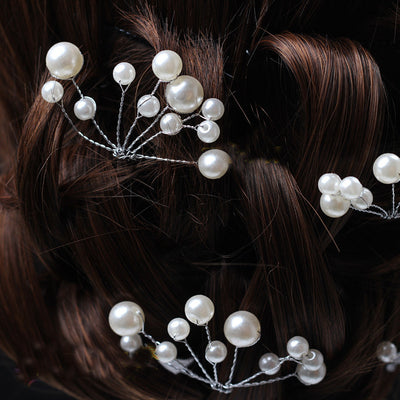 Pasador de Perla con Flor Disco para Peinado de Boda - Image 7