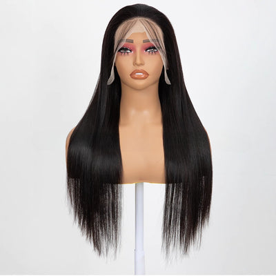 Peluca Frontal de Encaje Cabello Sintético Liso Largo Doble Trama - Image 12