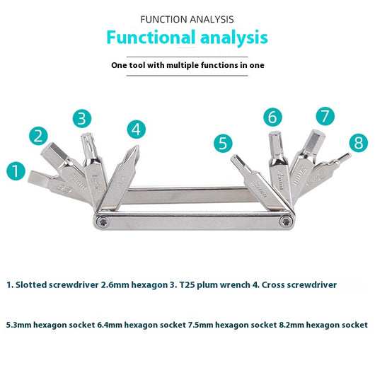 Kit de Herramientas 8 en 1 para Bicicleta - Juego Multifuncional de Reparación - Image 9
