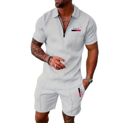 Traje de Baño Casual Retro Cuadros PARIS con Parche Térmico para Hombre - Image 5