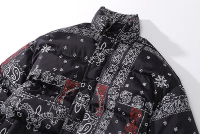 Abrigo Grueso Hip-hop de Algodón Flor de Anacardo para Hombre - Image 5