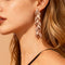 2PCS Glass Leaf Necklace Set Elegant Rhinestone Chain Necklace Bracelet For Women Fashion Luxury Jewelry Set Rose Dorado earrings