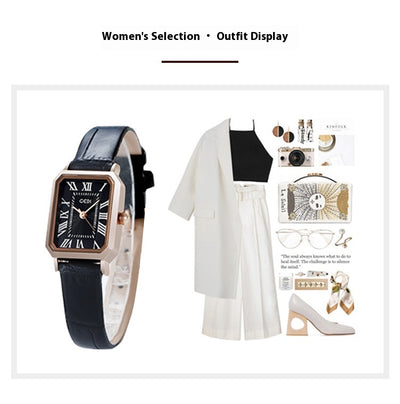 Reloj Cuadrado Retro Impermeable Versátil para Mujer - Image 13