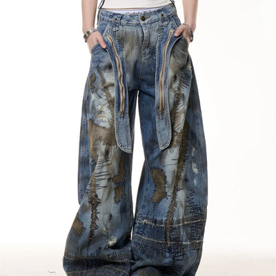Pantalones Vaqueros Desgastados con Efecto Vintage Sucio - Image 11