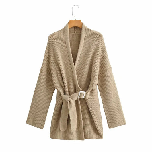 Chaqueta de Punto para Mujer con Cinturón Integrado - Image 5