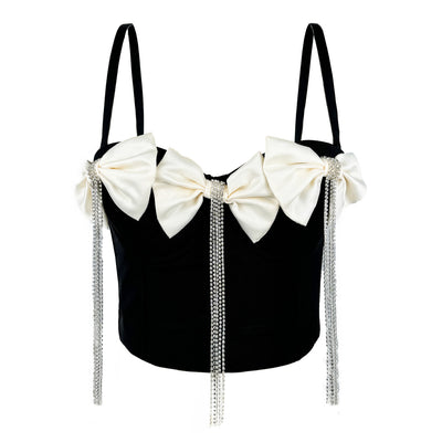 Corsé Elegante de Otoño e Invierno con Moño Negro Doble - Image 11
