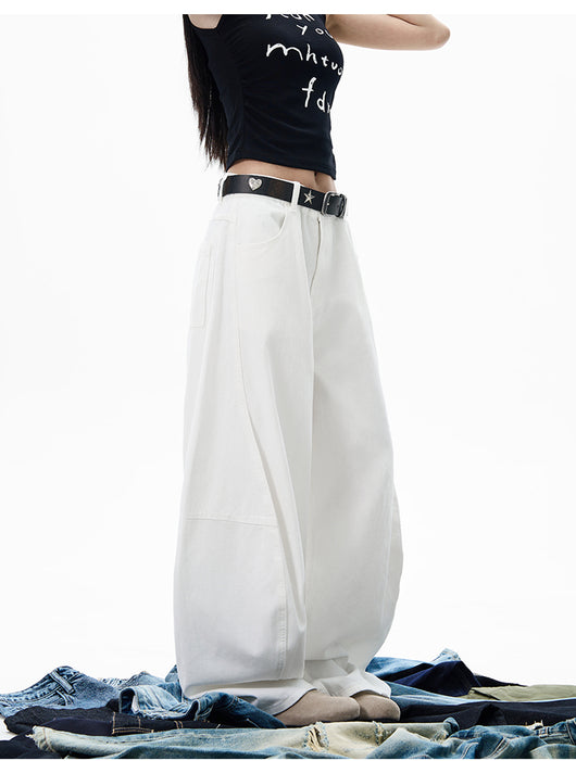 Pantalones Casuales de Verano Blancos Unisex Estilo Americano - Image 13