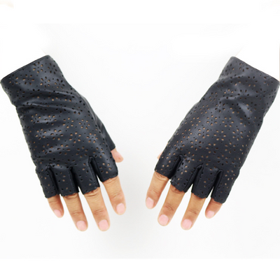 Guantes de Cuero Sintético con Dedos Abiertos para Rendimiento - Image 5