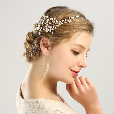 Peine de Cabello Artesanal con Alambre de Cobre y Perlas para Fotografía - Image 3
