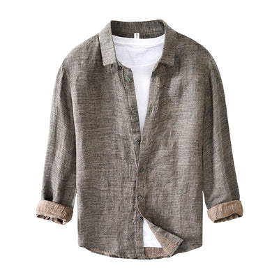 Camisa de Lino Puro para Hombre de Manga Larga - Image 28