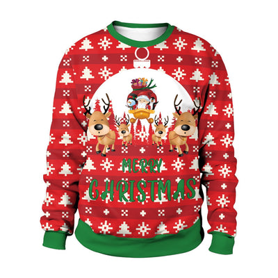Suéter Navideño Unisex con Estampado 3D de Cuello Redondo - Image 23
