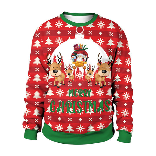 Suéter Navideño Unisex con Estampado 3D de Cuello Redondo - Image 23