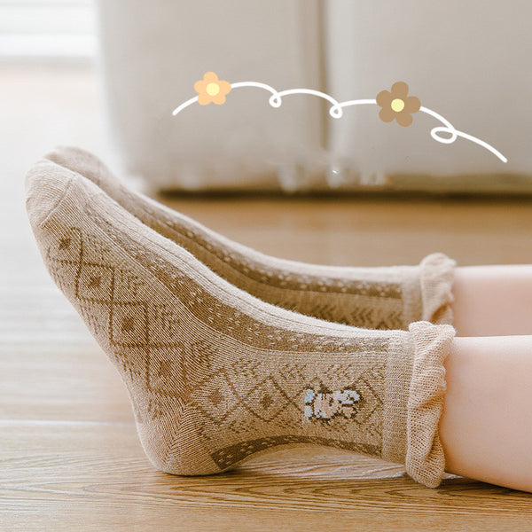 Calcetines Infantiles Coreanos Estampados para Otoño e Invierno