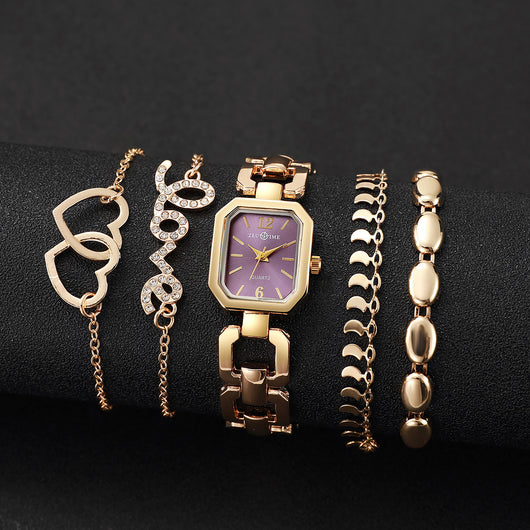 Reloj Cuadrado Elegante para Mujer con Pulsera Corazón - Image 21