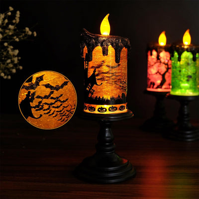 Lámpara Decorativa Halloween Castillo Calabaza con Velas LED - Image 12