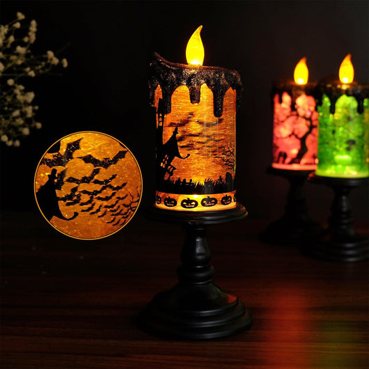 Lámpara Decorativa Halloween Castillo Calabaza con Velas LED - Image 12