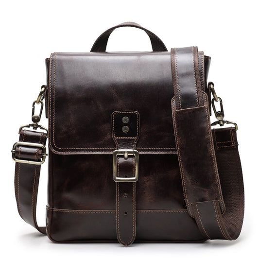 Bolsa Mensajero de Cuero Genuino para Hombre - Estilo Contemporáneo