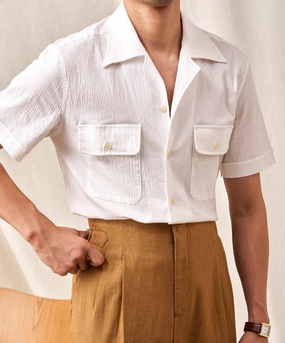 Camisa Cubana Manga Corta para Hombre - Tela Ligera Verano - Image 7