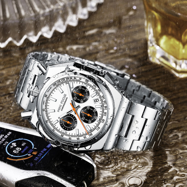 Reloj de Pulsera Multifunción Retro con Correa de Acero Inoxidable