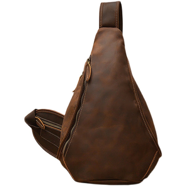 Bolsa de Pecho de Cuero Genuino para Hombre - Estilo Europeo