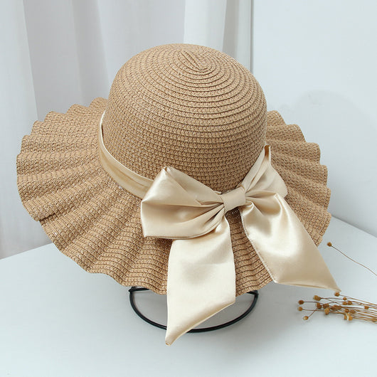 Sombrero Playero de Ala Ancha con Patrón de Conchas y Lazo Festivo - Image 3