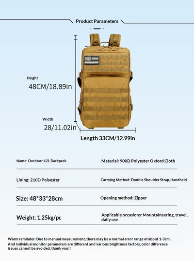 Mochila Táctica 45L para Senderismo - Unisex con Correas Ergonómicas - Image 31