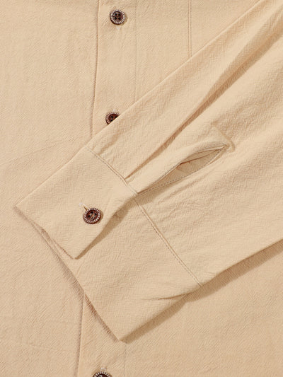 Camisa Cardigan Lino Hombre Fit Relajado Color Sólido - Image 41