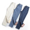 Pantalones Vaqueros Fleece Mujer Corte Recto Holgado