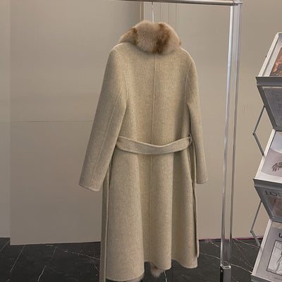 Abrigo de Vellón de Alpaca con Cuello de Zorro Desmontable - Image 4