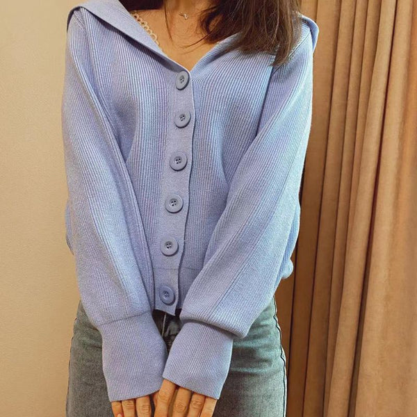 Cardigan Deportivo Mujer Holgado Tejido Casual con Capucha