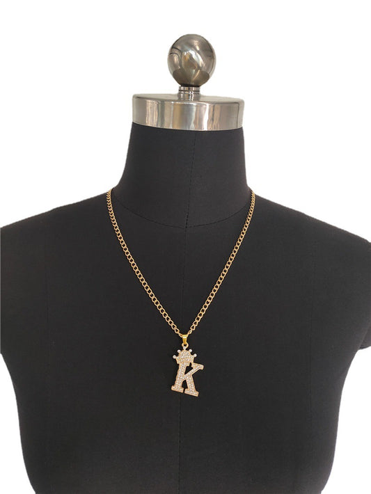 Collar Cadena de Letra Corona Inglesa 26 para Mujer