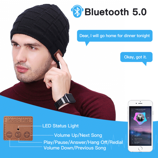 Gorro Térmico de Lana Bluetooth Inteligente - Image 4