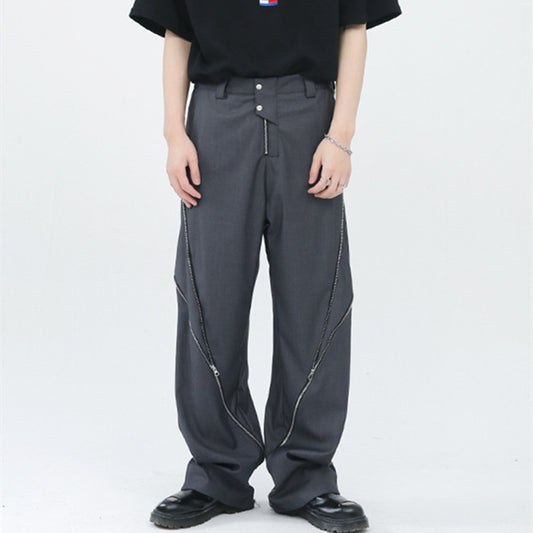 Pantalones Verticales Micro con Cierre Lateral - Versión Coreana para Hombre