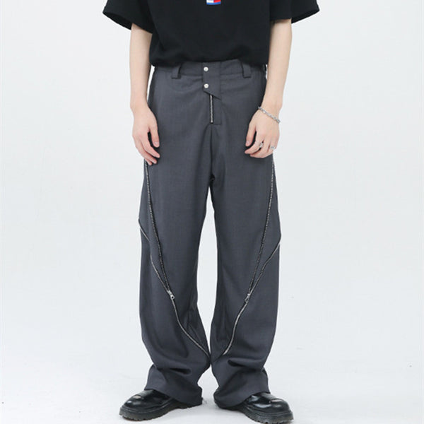 Pantalones Verticales Micro con Cierre Lateral - Versión Coreana para Hombre