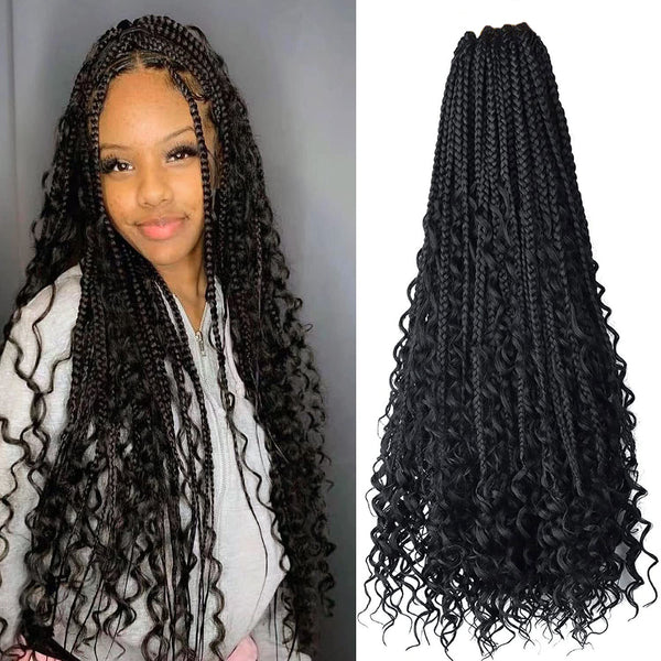 Cabello Trenzado Africano de Fibra Sintética - Trenzas de Ganchillo de 3 Hebras