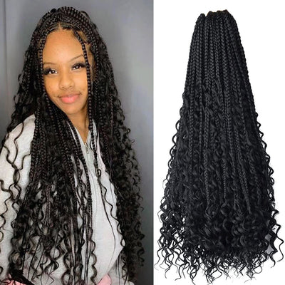 Cabello Trenzado Africano de Fibra Sintética - Trenzas de Ganchillo de 3 Hebras