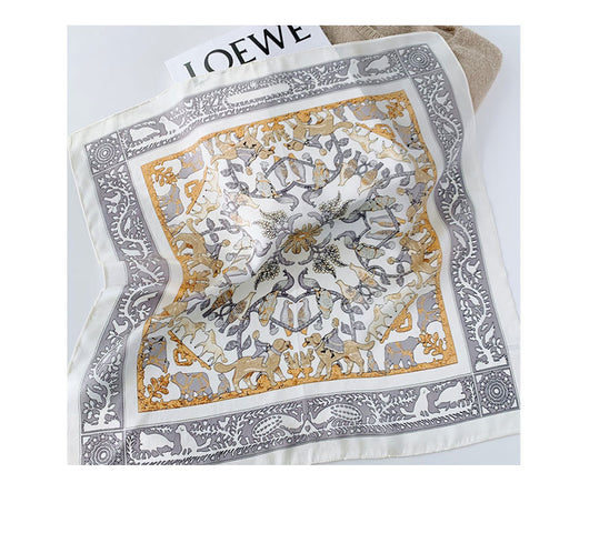 Pañuelo de Seda Estilo Europeo Vintage con Flores y Pájaros - Image 9