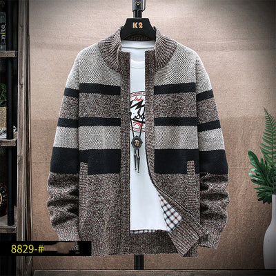 Suéter de Punto Cuello Alto a Rayas para Hombre Talla Grande - Image 4