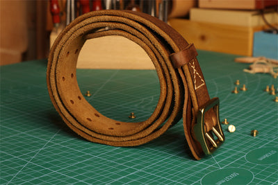 Cinturón de Cuero Genuino Cosido a Mano - Hipoalergénico para Hombre - Image 16