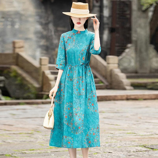 Vestido de Ramio Floral Personalizado para Mujer - Diseño Elegante y Minimalista