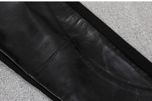 Pantalones de Cuero Stretch con Costuras Decorativas para Mujer - Image 9