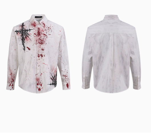 Camisa Acolchada Gothic Otoñal con Bordados en Hombros - Image 9