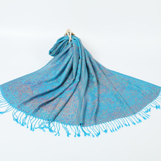 Bufanda Étnica Jacquard con Borlas de Cachemira - Image 6