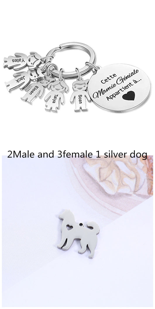Llavero Personalizado Corazón Hueco Acero Inoxidable Diseño Cachorro - Image 4