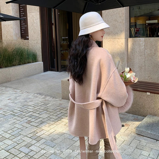 Abrigo Reversible de Lana Midi con Estilo Elegante para Mujer - Image 13