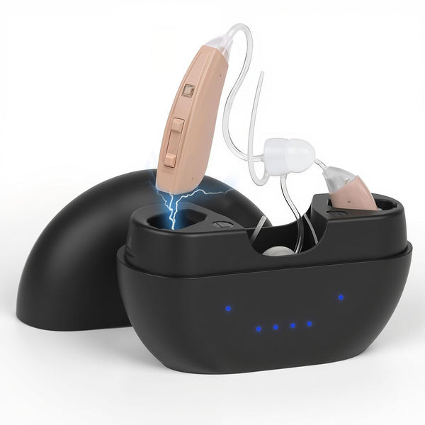 Audífono Digital BTE R40 Recargable - Amplificador de Sonido para Pérdida Auditiva Severa