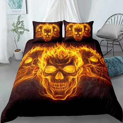 Juego de Edredón Gótico con Estampado de Calaveras - Image 3